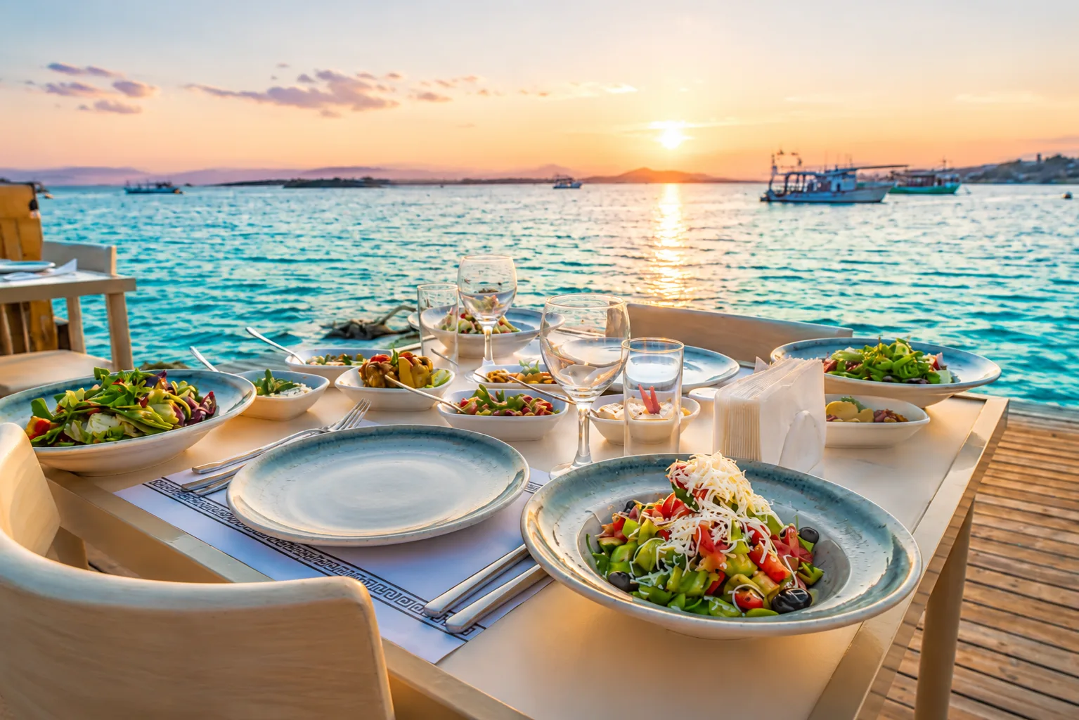 Muup Resort gün batımı masa düzeni
